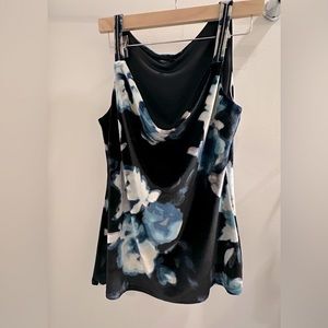 Y2K White House Black market floral velvet tank top small rhinestones size M.